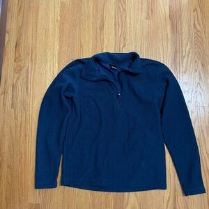 The North Face Men's navy blue 1/4 zip pullover size M lightweight fleece tweed